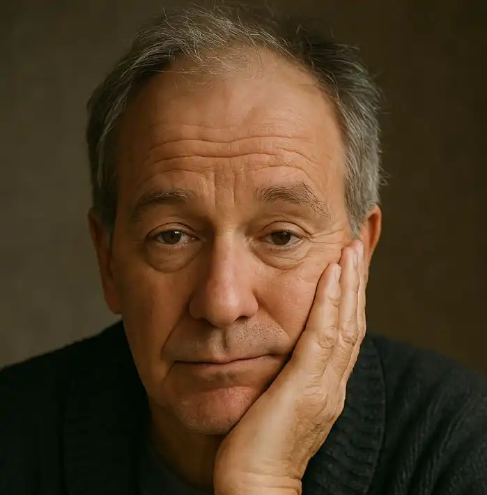 גבר מבוגר פרצוף עייף של חוסר שינה